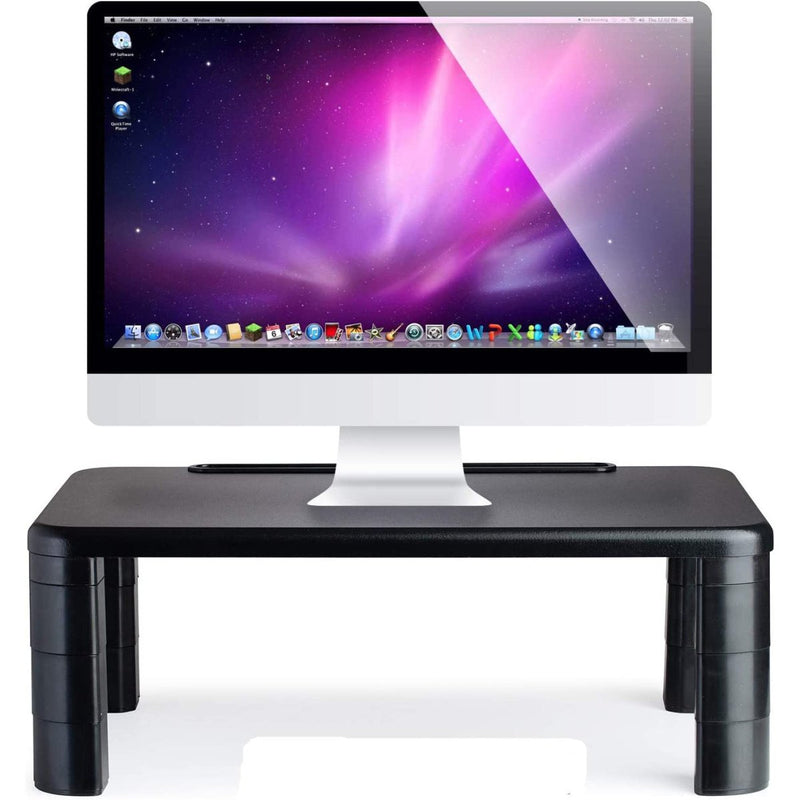 Adjustable Monitor Stand Riser for Computer Desk - Ergonomic Office Storage and Organizer