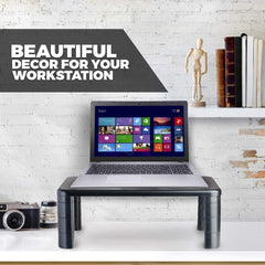 Adjustable Monitor Stand Riser for Computer Desk - Ergonomic Office Storage and Organizer