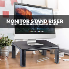 Adjustable Monitor Stand Riser for Computer Desk - Ergonomic Office Storage and Organizer