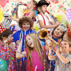 Beginner's Musical Wind Instruments Set for Kids - Clarinet, Saxophone, Trumpet - 3-Piece Combo with Color-Coded Keys and Teaching Songs