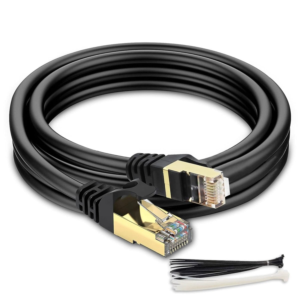 Cat 7 Ethernet Cable for Gaming - High-Speed LAN Network Patch Cord Wire, 10GBPS, 600MHz, Compatible with Router, Modem, PC, TV, and More, RJ45, 35 FT