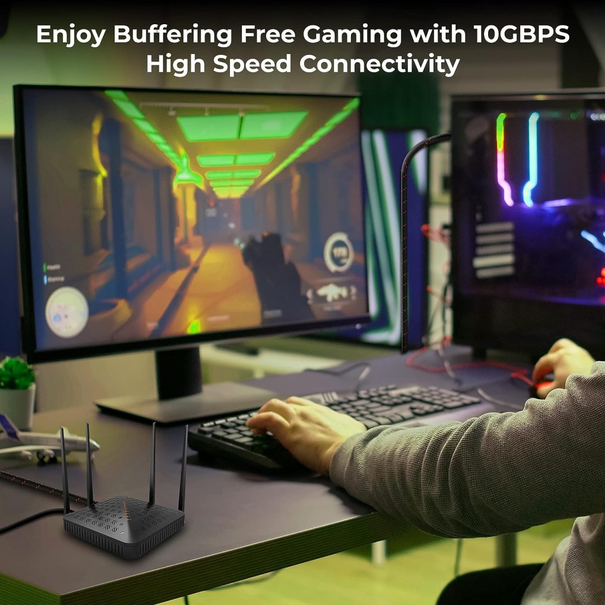 Cat 7 Ethernet Cable for Gaming  Premium Braided LAN Network Patch Cord - High-Speed Internet Cable with Cable Clips 10GBPS, 600MHz Router, Modem, PS5 Compatible
