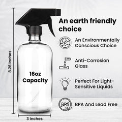 Chef's Star 16 oz 2 Glass Spray Bottles - Your Ultimate DIY Cleaning and Misting Solution