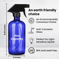 Chef's Star 16 oz 2 Glass Spray Bottles - Your Ultimate DIY Cleaning and Misting Solution