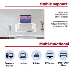 Clear Acrylic Monitor Stand Riser - Elevate Your Workspace in Style