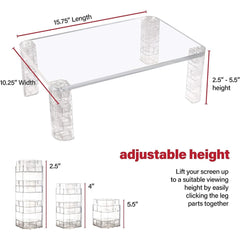 Clear Acrylic Monitor Stand Riser - Elevate Your Workspace in Style