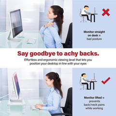 Clear Acrylic Monitor Stand Riser - Elevate Your Workspace in Style