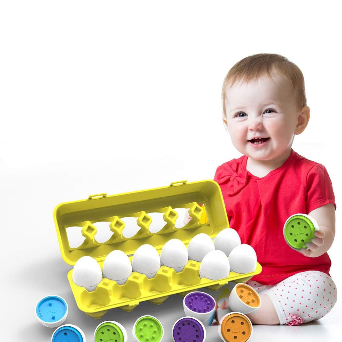 Educational Matching Eggs Set for Toddlers - 12 Colorful Eggs with Numbers, Fun Learning Toy!