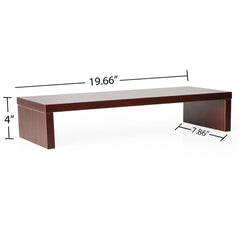 Elevate Your Workspace with the Halter Computer Desk Workstation Monitor Stand  Cherry Finish