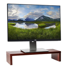 Elevate Your Workspace with the Halter Computer Desk Workstation Monitor Stand  Cherry Finish
