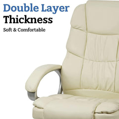 Ergonomic High Back Executive Office Chair for Work and Gaming, Lumbar Support, Adjustable Tilt, Swivel Base, All-Day Comfort, Beige