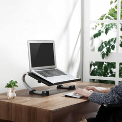 Ergonomic Vented Monitor Stand with Adjustable Rocker - Ideal for Home Office, Laptop, Monitor, and Printer Riser - Supports 50 lbs