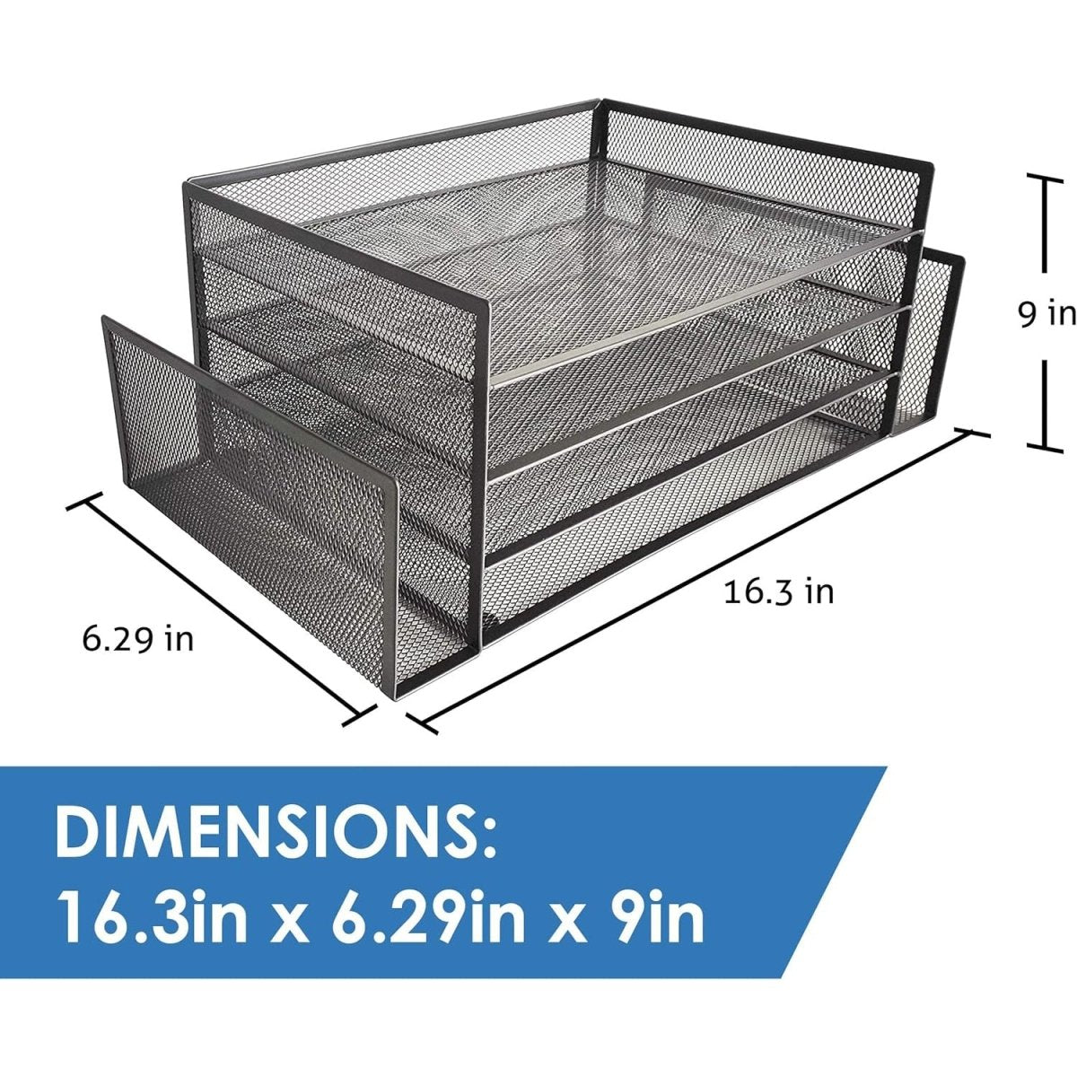 Halter Premium Black Mesh Desk Organizer and Workspace Storage Solution for Home or Office