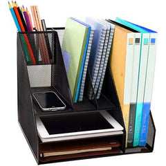 Halter Premium Black Mesh Desk Organizer and Workspace Storage Solution for Home or Office
