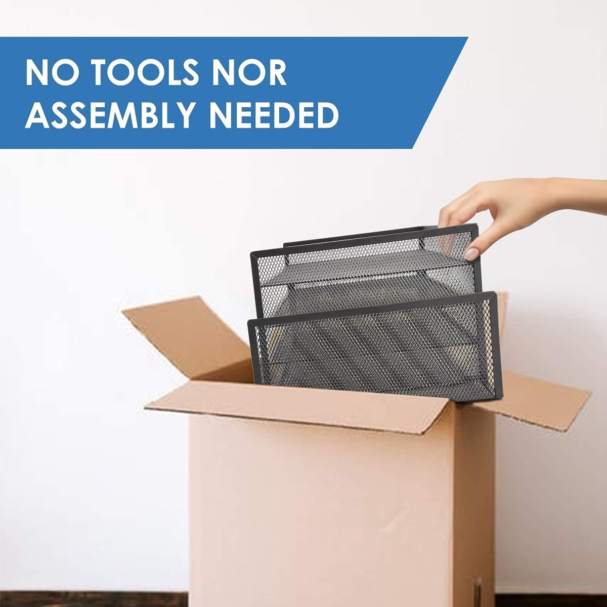 Halter Premium Black Mesh Desk Organizer and Workspace Storage Solution for Home or Office