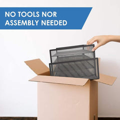 Halter Premium Black Mesh Desk Organizer and Workspace Storage Solution for Home or Office