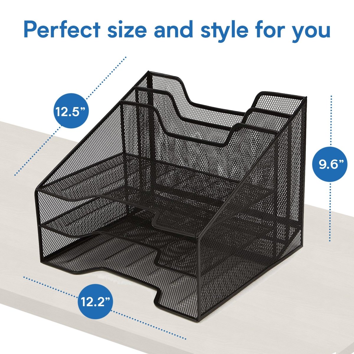 Halter Premium Black Mesh Desk Organizer and Workspace Storage Solution for Home or Office