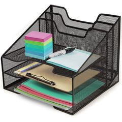 Halter Premium Black Mesh Desk Organizer and Workspace Storage Solution for Home or Office