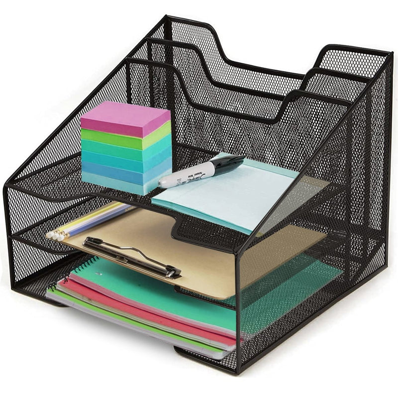 Halter Premium Black Mesh Desk Organizer and Workspace Storage Solution for Home or Office