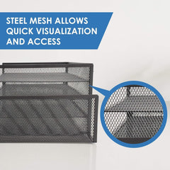Halter Premium Black Mesh Desk Organizer and Workspace Storage Solution for Home or Office