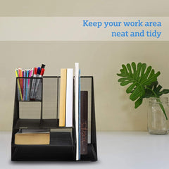 Halter Premium Black Mesh Desk Organizer and Workspace Storage Solution for Home or Office