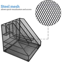 Halter Premium Black Mesh Desk Organizer and Workspace Storage Solution for Home or Office