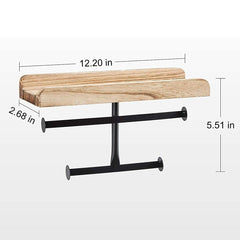 Halter Wall Mounted Hanging Wood and Metal Jewelry Organizer with Wooden Shelf Ledge Rings Display Holder Jewelry Storage Rustic Shelf for Storage