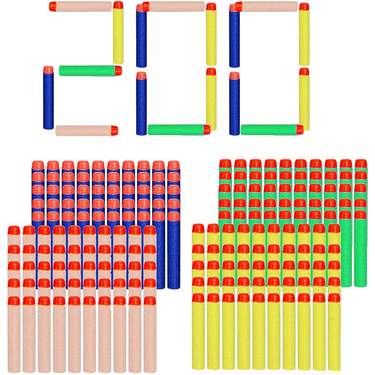 High Bounce 200 Foam Dart Refills for Elite Dart Blaster - Multi-Colored Ammo Pack