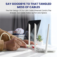 High-Speed Cat 8 Ethernet Cable for Gaming and Streaming - 40Gbps, Gold-Plated Connectors, Flat Design - Compatible with Router, Modem, PC, Gaming System