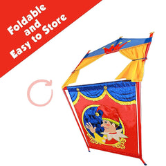 IQ Toys Deluxe Puppet Theater - Sturdy, Foldable, and Colorful Puppet Show Stage for Kids