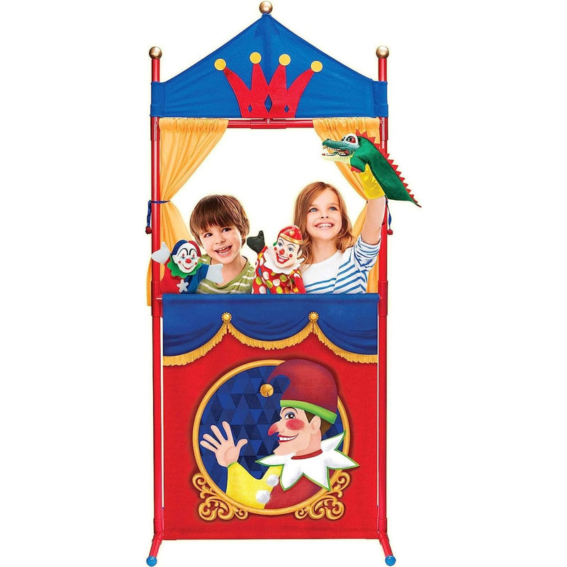 IQ Toys Deluxe Puppet Theater - Sturdy, Foldable, and Colorful Puppet Show Stage for Kids