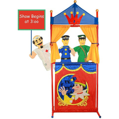 IQ Toys Deluxe Puppet Theater - Sturdy, Foldable, and Colorful Puppet Show Stage for Kids