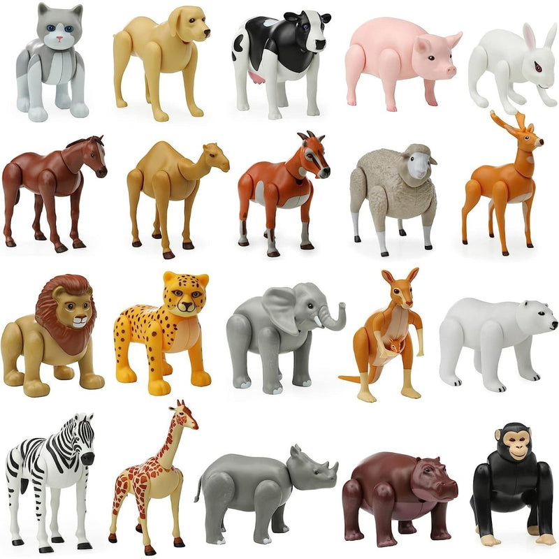 Large Farm Animal and Safari Figurines Set for Toddlers - Realistic Animal Figures, Perfect for Imaginative Play and Education