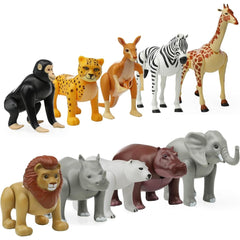 Large Farm Animal and Safari Figurines Set for Toddlers - Realistic Animal Figures, Perfect for Imaginative Play and Education