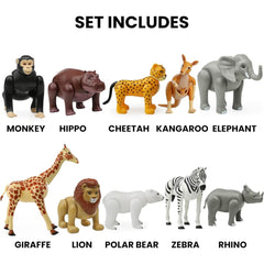 Large Farm Animal and Safari Figurines Set for Toddlers - Realistic Animal Figures, Perfect for Imaginative Play and Education