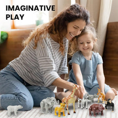 Large Farm Animal and Safari Figurines Set for Toddlers - Realistic Animal Figures, Perfect for Imaginative Play and Education