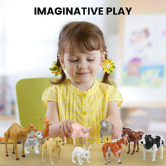 Large Farm Animal and Safari Figurines Set for Toddlers - Realistic Animal Figures, Perfect for Imaginative Play and Education