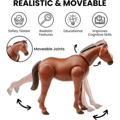 Large Farm Animal and Safari Figurines Set for Toddlers - Realistic Animal Figures, Perfect for Imaginative Play and Education