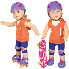 Premium 18 Inch Doll Outdoor Sports Play Set - Winter & Summer Fun with Skateboard, Snowboard, Scooter, and Accessories for 18 Inch Dolls