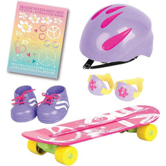 Premium 18 Inch Doll Outdoor Sports Play Set - Winter & Summer Fun with Skateboard, Snowboard, Scooter, and Accessories for 18 Inch Dolls