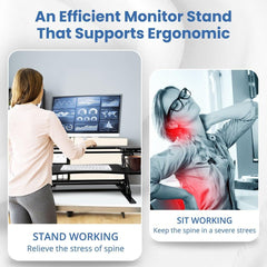 Premium 36-Inch Adjustable Standing Desk Converter for Home and Office - Enhance Productivity and Comfort
