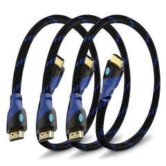 Premium 4K HDMI Cable - High-Speed with Ethernet, Gold Connectors, Braided Nylon - Ideal for TV, PC, Monitor, Laptops, and More
