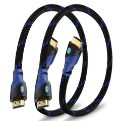 Premium 4K HDMI Cable - High-Speed with Ethernet, Gold Connectors, Braided Nylon - Ideal for TV, PC, Monitor, Laptops, and More