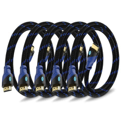 Premium 4K HDMI Cable - High-Speed with Ethernet, Gold Connectors, Braided Nylon - Ideal for TV, PC, Monitor, Laptops, and More