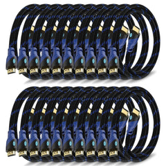 Premium 4K HDMI Cable - High-Speed with Ethernet, Gold Connectors, Braided Nylon - Ideal for TV, PC, Monitor, Laptops, and More