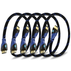 Premium 4K HDMI Cable - High-Speed with Ethernet, Gold Connectors, Braided Nylon - Ideal for TV, PC, Monitor, Laptops, and More