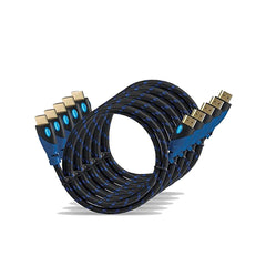 Premium Braided HDMI Cable with Ethernet for 4K Resolution - Ideal for TVs, Monitors, Gaming, and More