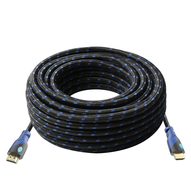 Premium Braided HDMI Cable with Ethernet for 4K Resolution - Ideal for TVs, Monitors, Gaming, and More