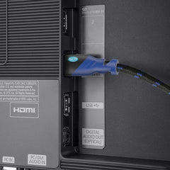 Premium Braided HDMI Cable with Ethernet for 4K Resolution - Ideal for TVs, Monitors, Gaming, and More