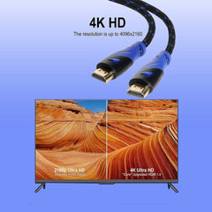 Premium Braided HDMI Cable with Ethernet for 4K Resolution - Ideal for TVs, Monitors, Gaming, and More